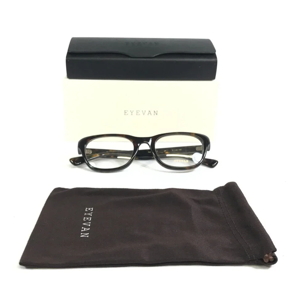 Eyevan Eyeglasses Frames Malecon-E DT Dark Tortoise Horn Rim Browline 51-21-145